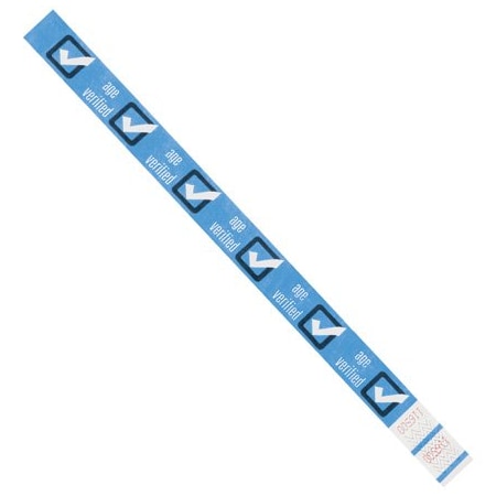 Bsc Preferred 3/4 x 10'' Blue ''Age Verified'' Tyvek Wristbands, 500PK BUY00022006